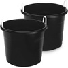 image:imageHOMZ 2Pack Utility Tub Large Plastic Storage Bucket with Rope Handles 18 Gallon Pink  Portable Indoor and Outdoor Buckets for Kitchen Laundry Garden Bathroom and Garage OrganizationBlack