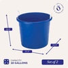 image:imageHOMZ 2Pack Utility Tub Large Plastic Storage Bucket with Rope Handles 18 Gallon Pink  Portable Indoor and Outdoor Buckets for Kitchen Laundry Garden Bathroom and Garage OrganizationBlue