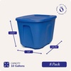image:imageHOMZ 4Pack Durable Molded Bin Plastic Storage Containers wLids 18 Gallon Blue  Stackable Organizer Totes and Boxes for Bedroom Kitchen and Garage OrganizationBlue