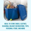 image:imageHOMZ 4Pack Durable Molded Bin Plastic Storage Containers wLids 18 Gallon Blue  Stackable Organizer Totes and Boxes for Bedroom Kitchen and Garage OrganizationTitanium Silver