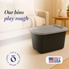 image:imageHOMZ 4Pack Durable Molded Bin Plastic Storage Containers wLids 18 Gallon Blue  Stackable Organizer Totes and Boxes for Bedroom Kitchen and Garage OrganizationBlack