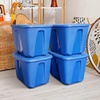 image:imageHOMZ 4Pack Durable Molded Bin Plastic Storage Containers wLids 18 Gallon Blue  Stackable Organizer Totes and Boxes for Bedroom Kitchen and Garage OrganizationBlue