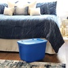 image:imageHOMZ 4Pack Durable Molded Bin Plastic Storage Containers wLids 18 Gallon Blue  Stackable Organizer Totes and Boxes for Bedroom Kitchen and Garage OrganizationBlue