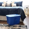 image:imageHOMZ 4Pack Durable Molded Bin Plastic Storage Containers wLids 18 Gallon Blue  Stackable Organizer Totes and Boxes for Bedroom Kitchen and Garage OrganizationBlue