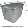 image:imageHOMZ 4Pack Durable Molded Bin Plastic Storage Containers wLids 18 Gallon Blue  Stackable Organizer Totes and Boxes for Bedroom Kitchen and Garage OrganizationTitanium Silver
