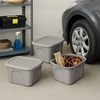 image:imageHOMZ 4Pack Durable Molded Bin Plastic Storage Containers wLids 18 Gallon Blue  Stackable Organizer Totes and Boxes for Bedroom Kitchen and Garage OrganizationTitanium Silver