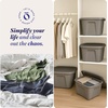 image:imageHOMZ 4Pack Durable Molded Bin Plastic Storage Containers wLids 18 Gallon Blue  Stackable Organizer Totes and Boxes for Bedroom Kitchen and Garage OrganizationTitanium Silver