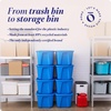 image:imageHOMZ 4Pack Durable Molded Bin Plastic Storage Containers wLids 18 Gallon Blue  Stackable Organizer Totes and Boxes for Bedroom Kitchen and Garage OrganizationBlue