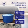 image:imageHOMZ 4Pack Durable Molded Bin Plastic Storage Containers wLids 18 Gallon Blue  Stackable Organizer Totes and Boxes for Bedroom Kitchen and Garage OrganizationBlue