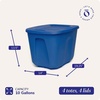 image:imageHOMZ 4Pack Durable Molded Bin Plastic Storage Containers wLids 18 Gallon Blue  Stackable Organizer Totes and Boxes for Bedroom Kitchen and Garage OrganizationBlue