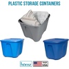image:imageHOMZ 4Pack Durable Molded Bin Plastic Storage Containers wLids 18 Gallon Blue  Stackable Organizer Totes and Boxes for Bedroom Kitchen and Garage OrganizationTitanium Silver