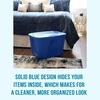 image:imageHOMZ 4Pack Durable Molded Bin Plastic Storage Containers wLids 18 Gallon Blue  Stackable Organizer Totes and Boxes for Bedroom Kitchen and Garage OrganizationTitanium Silver