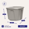 image:imageHOMZ 8Pack Durable Molded Bin Plastic Storage Containers with Lids 18 Gallon Blue  Stackable Organizer Totes and Boxes for Bedroom Kitchen and Garage OrganizationTitanium Silver