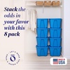 image:imageHOMZ 8Pack Durable Molded Bin Plastic Storage Containers with Lids 18 Gallon Blue  Stackable Organizer Totes and Boxes for Bedroom Kitchen and Garage OrganizationBlue