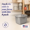 image:imageHOMZ 8Pack Durable Molded Bin Plastic Storage Containers with Lids 18 Gallon Blue  Stackable Organizer Totes and Boxes for Bedroom Kitchen and Garage OrganizationTitanium Silver