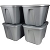 image:imageHOMZ 8Pack Durable Molded Bin Plastic Storage Containers with Lids 18 Gallon Blue  Stackable Organizer Totes and Boxes for Bedroom Kitchen and Garage OrganizationTitanium Silver