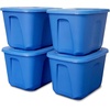 image:imageHOMZ 8Pack Durable Molded Bin Plastic Storage Containers with Lids 18 Gallon Blue  Stackable Organizer Totes and Boxes for Bedroom Kitchen and Garage OrganizationBlue