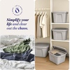 image:imageHOMZ 8Pack Durable Molded Bin Plastic Storage Containers with Lids 18 Gallon Blue  Stackable Organizer Totes and Boxes for Bedroom Kitchen and Garage OrganizationTitanium Silver