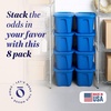 image:imageHOMZ 8Pack Durable Molded Bin Plastic Storage Containers with Lids 18 Gallon Blue  Stackable Organizer Totes and Boxes for Bedroom Kitchen and Garage OrganizationBlue