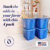 image:imageHOMZ 8Pack Durable Molded Bin Plastic Storage Containers with Lids 18 Gallon Blue  Stackable Organizer Totes and Boxes for Bedroom Kitchen and Garage OrganizationBlue