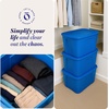 image:imageHOMZ 8Pack Durable Molded Bin Plastic Storage Containers with Lids 18 Gallon Blue  Stackable Organizer Totes and Boxes for Bedroom Kitchen and Garage OrganizationBlue