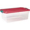 image:imageHOMZ Clear Plastic Storage Bin with Secure Latching Red Lid 64 Qt 2 Pack64 Quart  1625 x 7 x 625