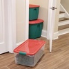 image:imageHOMZ Clear Plastic Storage Bin with Secure Latching Red Lid 64 Qt 2 Pack64 Quart  1625 x 7 x 625