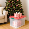 image:imageHOMZ Clear Plastic Storage Bin with Secure Latching Red Lid 64 Qt 2 Pack64 Quart  235 x 16125 x 135