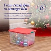 image:imageHOMZ Clear Plastic Storage Bin with Secure Latching Red Lid 64 Qt 2 Pack64 Quart  235 x 16125 x 135