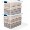 image:imageHOMZ Clear Plastic Storage Bins wLatching Lid 75 Qt Gray Latch 5 PackBlue