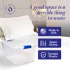 image:imageHOMZ Clear Plastic Storage Bins wLatching Lid 75 Qt Gray Latch 5 PackBlue