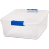 image:imageHOMZ Clear Plastic Storage Bins wLatching Lid 75 Qt Gray Latch 5 PackBlue
