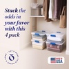 image:imageHOMZ Clear Plastic Storage Bins wLatching Lid 75 Qt Gray Latch 5 PackBlue