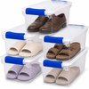 image:imageHOMZ Clear Plastic Storage Bins wLatching Lid 75 Qt Gray Latch 5 PackBlue