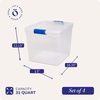 image:imageHOMZ Clear Plastic Storage Bins wLatching Lid 75 Qt Gray Latch 5 PackBlue Latch