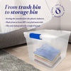 image:imageHOMZ Clear Plastic Storage Bins wLatching Lid 75 Qt Gray Latch 5 PackBlue Latch