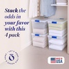 image:imageHOMZ Clear Plastic Storage Bins wLatching Lid 75 Qt Gray Latch 5 PackBlue Latch