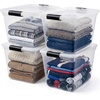 image:imageHOMZ Clear Plastic Storage Bins wLatching Lid 75 Qt Gray Latch 5 PackGray