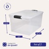 image:imageHOMZ Clear Plastic Storage Bins wLatching Lid 75 Qt Gray Latch 5 PackGray