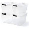 image:imageHOMZ Clear Plastic Storage Bins wLatching Lid 75 Qt Gray Latch 5 PackGray
