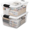 image:imageHOMZ Clear Plastic Storage Bins wLatching Lid 75 Qt Gray Latch 5 PackGray
