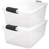 image:imageHOMZ Clear Plastic Storage Bins wLatching Lid 75 Qt Gray Latch 5 PackGray