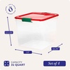 image:imageHOMZ Clear Plastic Storage Bins wLatching Lid 75 Qt Gray Latch 5 PackRed