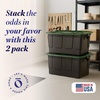 image:imageHOMZ Clear Plastic Storage Bins with Lid 30 Gallon Black 2 PackBlack  Green