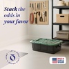 image:imageHOMZ Clear Plastic Storage Bins with Lid 30 Gallon Black 2 PackBlack  Green