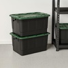 image:imageHOMZ Clear Plastic Storage Bins with Lid 30 Gallon Black 2 PackBlack  Green