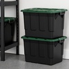 image:imageHOMZ Clear Plastic Storage Bins with Lid 30 Gallon Black 2 PackBlack  Green