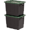 image:imageHOMZ Clear Plastic Storage Bins with Lid 30 Gallon Black 2 PackBlack  Green