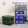 image:imageHOMZ Clear Plastic Storage Bins with Lid 30 Gallon Black 2 PackBlack  Green