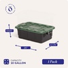 image:imageHOMZ Clear Plastic Storage Bins with Lid 30 Gallon Black 2 PackBlack  Green